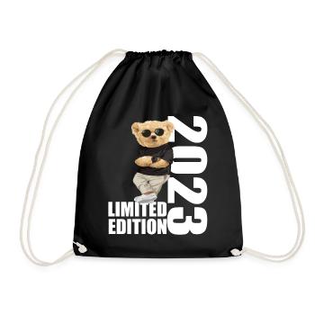 Limited Edition 2023 Bär Bären Geburtstag 2023 - Turnbeutel - Schwarz - Vorne