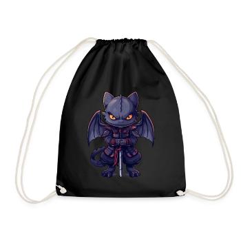 Dragon Ninja Japonais Kawaii - Sac de sport léger - noir - Devant