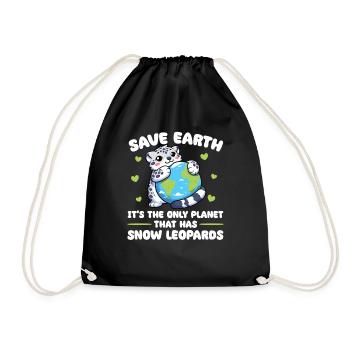 Is the only planet with snow leopard Earth - Drawstring Bag - black - Front