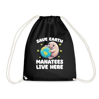 Save the Earth Manatees live here - Drawstring Bag - black - Front