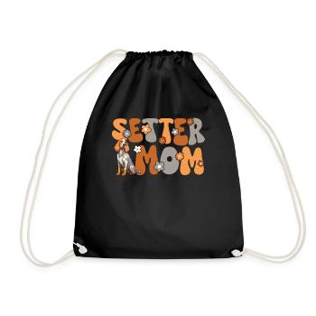 English Setter Groovy Setter Mom - Drawstring Bag - black - Front