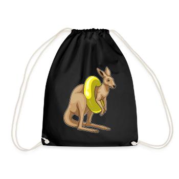 Kangaroo Swimming Swim Ring Summer - Drawstring Bag - black - Front