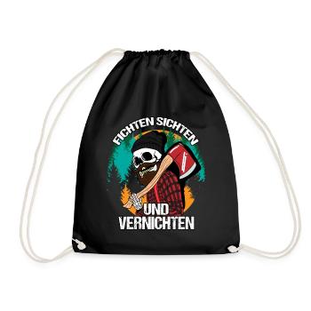 Lumberjacks, spruce sights, annihilation, tree fellers - Drawstring Bag - black - Front