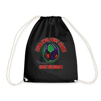 Can't hear you I'm gaming gamer gaming - Drawstring Bag - black - Front
