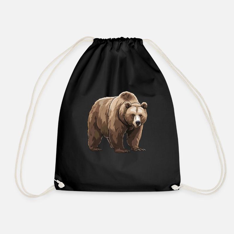 Grizzlybär Braunbär - Turnbeutel - Schwarz