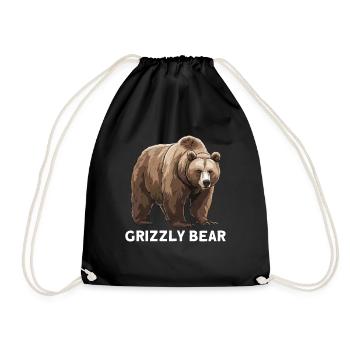 Grizzli Ours brun - Sac de sport léger - noir - Devant