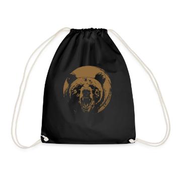Grizzli Ours brun - Sac de sport léger - noir - Devant