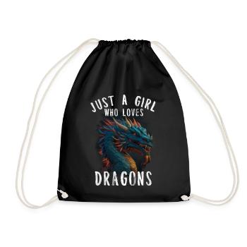 T-shirt Dragon Conte de fées Dragon Kanji japonais - Sac de sport léger - noir - Devant