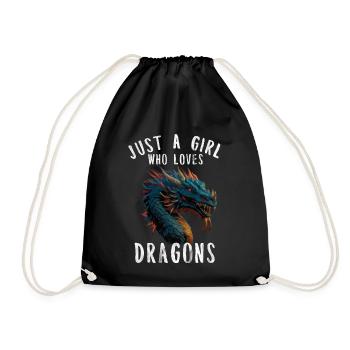 Drache Tshirt Märchen Dragon Japanisch Kanji - Turnbeutel - Schwarz - Vorne