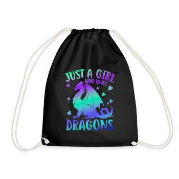 T-shirt Dragon Conte de fées Dragon Kanji japonais - Sac de sport léger - noir - Devant