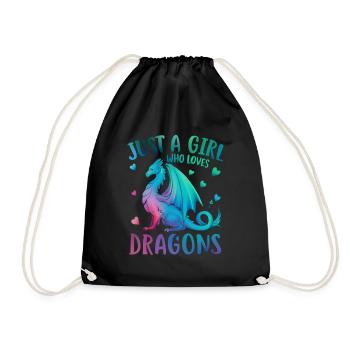 T-shirt Dragon Conte de fées Dragon Kanji japonais - Sac de sport léger - noir - Devant