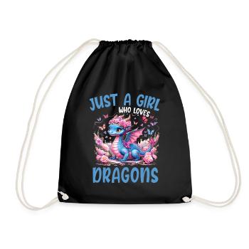 T-shirt Dragon Conte de fées Dragon Kanji japonais - Sac de sport léger - noir - Devant