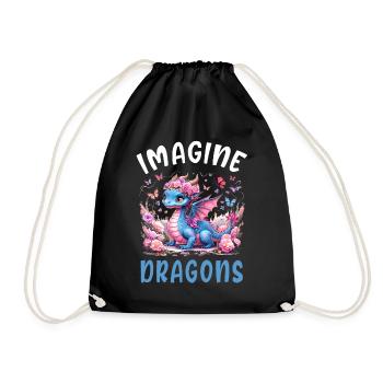 T-shirt Dragon Conte de fées Dragon Kanji japonais - Sac de sport léger - noir - Devant