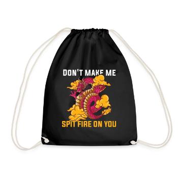 T-shirt Dragon Conte de fées Dragon Kanji japonais - Sac de sport léger - noir - Devant