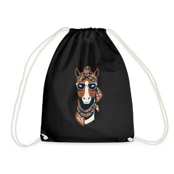 Maman Cheval Cheval Amant Mère Cheval Fille - Sac de sport léger - noir - Devant
