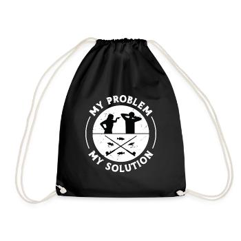 Pêcheur à la mouche Mon problème Mon pictogramme Papa Maman - Sac de sport léger - noir - Devant