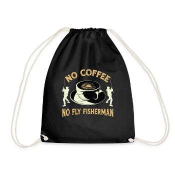 Pêcheur à la mouche sans café Canne à pêche amateur de café - Sac de sport léger - noir - Devant