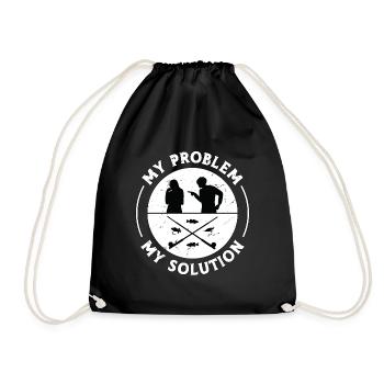 Pêcheur à la mouche Mon problème Mon pictogramme Maman Papa - Sac de sport léger - noir - Devant