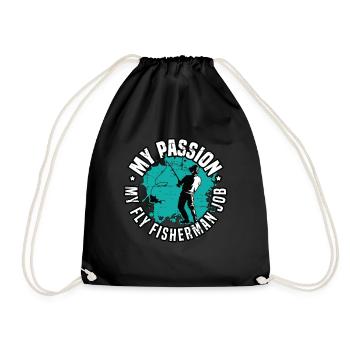 Pêcheur à la mouche Ma passion Mon amateur de chasse au poisson à la mouche - Sac de sport léger - noir - Devant