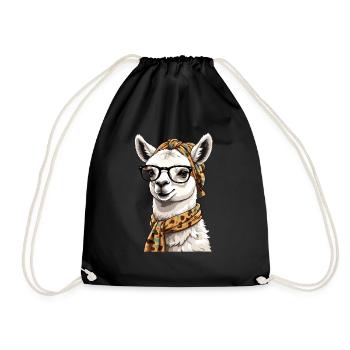 Funny Llama Alpaca Design for Loving Moms - Drawstring Bag - black - Front