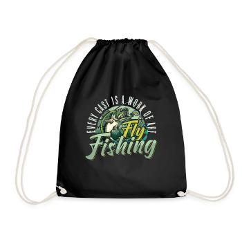 Fly Fishing Every Cast Is A Work Of Sportfishing - Drawstring Bag - black - Front