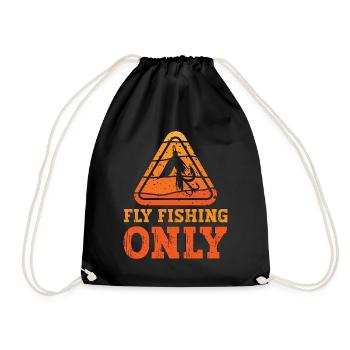 Fly Fishing Only Trout Bass Fishing Fly Fisherman - Turnbeutel - Schwarz - Vorne