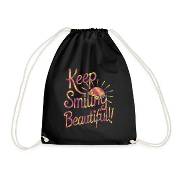 Gardez le sourire beau - Dicton positif - Sac de sport léger - noir - Devant