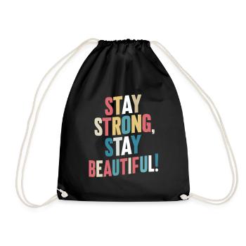 Restez fort, restez beau Motif - Sac de sport léger - noir - Devant