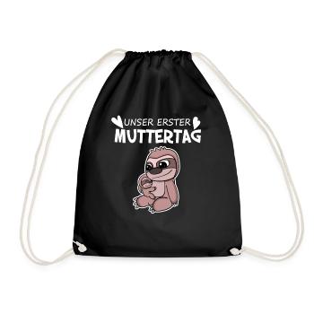Muttertag - erster Muttertag Geschenk - Turnbeutel - Schwarz - Vorne