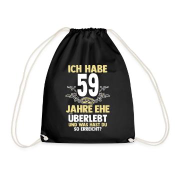 Mariage Mariage de marée 59 ans de mariage - Sac de sport léger - noir - Devant