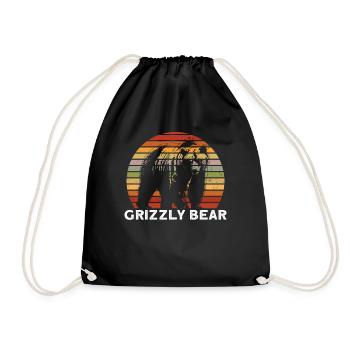 Grizzli Ours brun - Sac de sport léger - noir - Devant