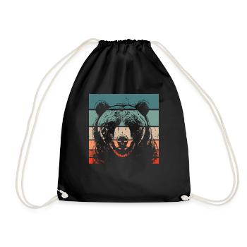 Grizzli Ours brun - Sac de sport léger - noir - Devant