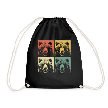 Grizzli Ours brun - Sac de sport léger - noir - Devant