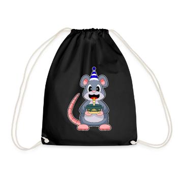 Gâteau d’anniversaire souris - Sac de sport léger - noir - Devant