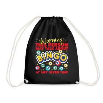 Joueur de bingo avertissant cette personne - Sac de sport léger - noir - Devant