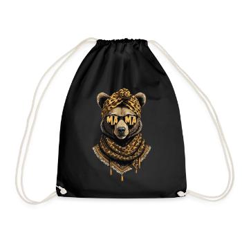 Drôle Maman Ours Mère Ours Ours Amoureux de l’Ours - Sac de sport léger - noir - Devant