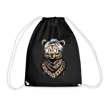 Funny Mama Bear Design Mother Bear - Drawstring Bag - black - Front