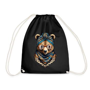 Drôle Maman Ours Mère Ours Fête des Mères - Sac de sport léger - noir - Devant