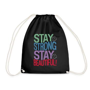 Restez fort restez beau Motif - Sac de sport léger - noir - Devant