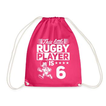 6ème anniversaire Joueur de rugby Enfants Joueur de rugby - Sac de sport léger - fuchsia - Devant