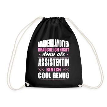 Markenklamotten Brauche Ich Nicht Assistentin Büro - Turnbeutel - Schwarz - Vorne