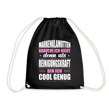 Markenklamotten Brauche Ich Nicht Reinigungskraft - Turnbeutel - Schwarz - Vorne