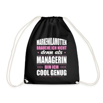 Markenklamotten Brauche Ich Nicht Managerin Chefin - Turnbeutel - Schwarz - Vorne
