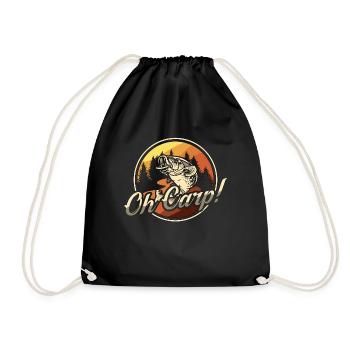 Carp Fishing Oh Carp Loves Sport Fishing Fishermen - Drawstring Bag - black - Front