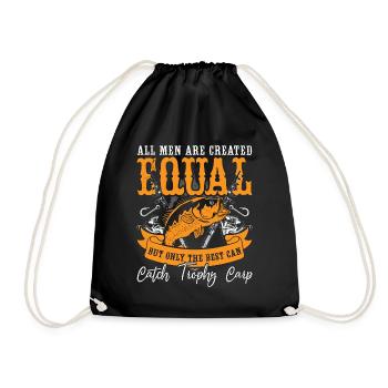Carp Fishing All Men Are Created Equal Fisherman - Turnbeutel - Schwarz - Vorne