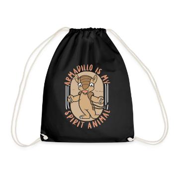 Armadillo Is My Spirit Animal Pink Fairy - Drawstring Bag - black - Front