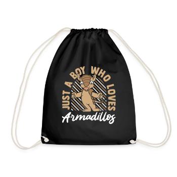 Boy Who Loves Armadillos Pink Fairy - Drawstring Bag - black - Front