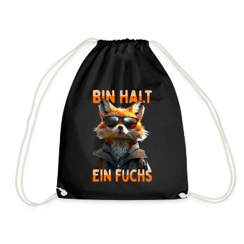 Fuchs Spruch Bin Halt Ein Fuchs Schlaue Füchse - Turnbeutel - Schwarz - Vorne