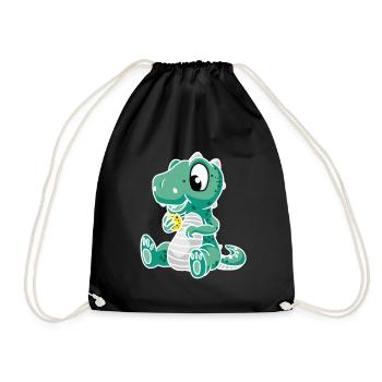 Dkrino Dinosaur Dragon Child Kids Baby - Drawstring Bag - black - Front