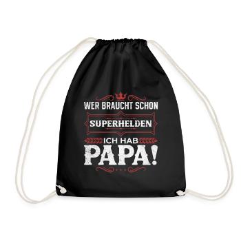 Superheld Papa Besser als jeder Comic-Held - Turnbeutel - Schwarz - Vorne